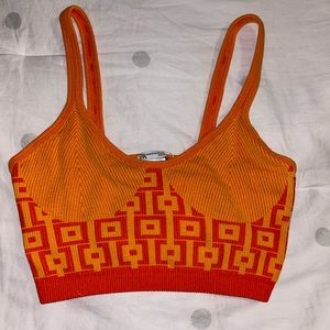 Zara Limitless Contour Collection Orange Seamless Crop Top